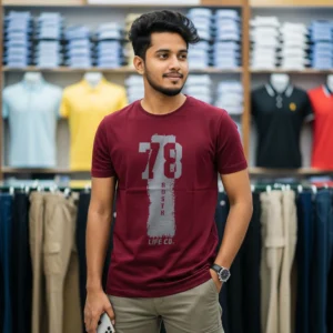 Export Quality 100% Cotton Crew Neck Printed T-shirt
