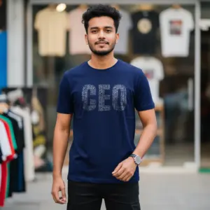Export Quality 100% Cotton Crew Neck Printed T-shirt