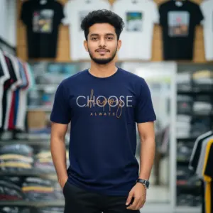 Export Quality 100% Cotton Crew Neck Printed T-shirt