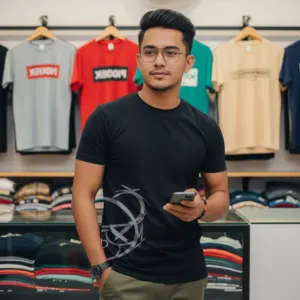 Export Quality 100% Cotton Crew Neck Printed T-shirt
