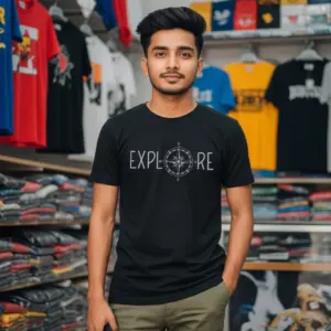 Export Quality 100% Cotton Crew Neck Printed T-shirt