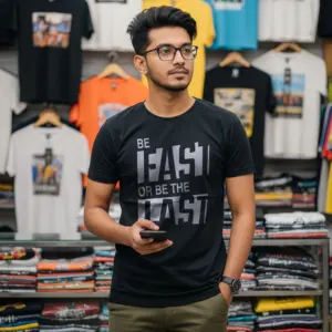Export Quality 100% Cotton Crew Neck Printed T-shirt