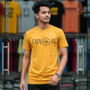Export Quality 100% Cotton Crew Neck Printed T-shirt