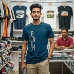Export Quality 100% Cotton Crew Neck Printed T-shirt