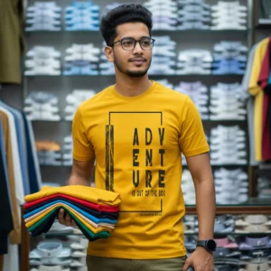 Export Quality 100% Cotton Crew Neck Printed T-shirt