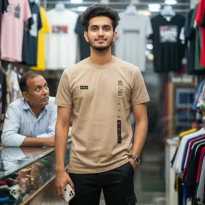 Export Quality 100% Cotton Crew Neck Printed T-shirt