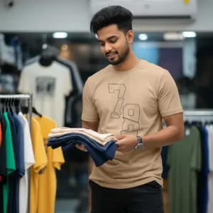 Export Quality 100% Cotton Crew Neck Printed T-shirt