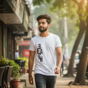 Export Quality 100% Cotton Crew Neck Printed T-shirt