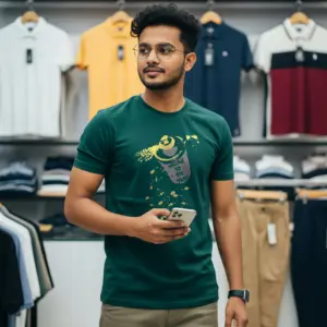 Export Quality 100% Cotton Crew Neck Printed T-shirt