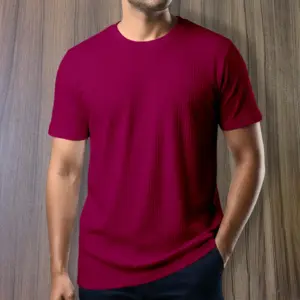 Export 2/2 Ribbed Cotton Half Sleeve T-shirt