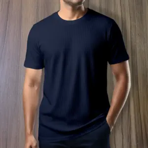 Export 2/2 Ribbed Cotton Half Sleeve T-shirt