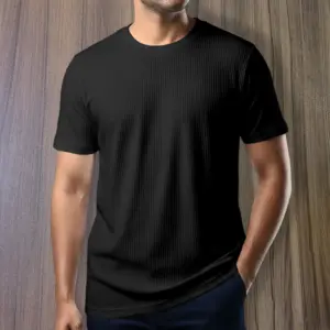 Export 2/2 Ribbed Cotton Half Sleeve T-shirt