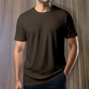 Export 2/2 Ribbed Cotton Half Sleeve T-shirt