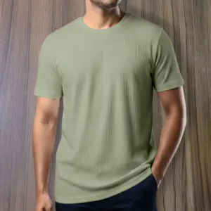 Export 2/2 Ribbed Cotton Half Sleeve T-shirt