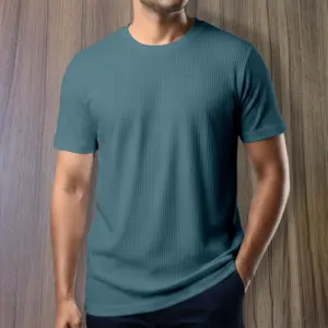 Export 2/2 Ribbed Cotton Half Sleeve T-shirt