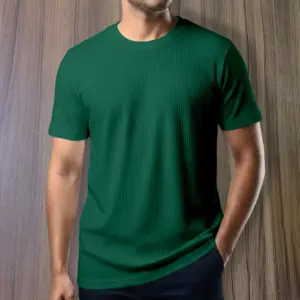 Export 2/2 Ribbed Cotton Half Sleeve T-shirt