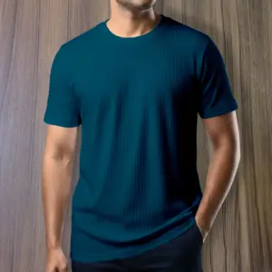 Export 2/2 Ribbed Cotton Half Sleeve T-shirt