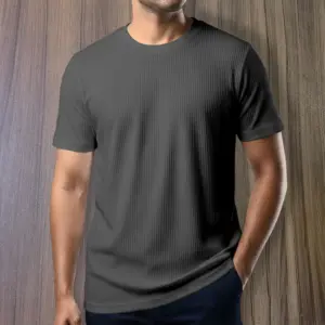 Export 2/2 Ribbed Cotton Half Sleeve T-shirt