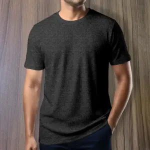 Export 2/2 Ribbed Cotton Half Sleeve T-shirt