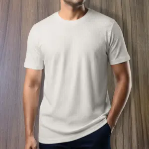 Export 2/2 Ribbed Cotton Half Sleeve T-shirt