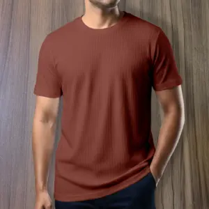 Export 2/2 Ribbed Cotton Half Sleeve T-shirt