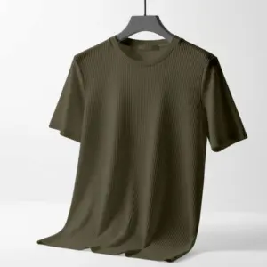 Export 2/2 Ribbed Cotton Half Sleeve T-shirt